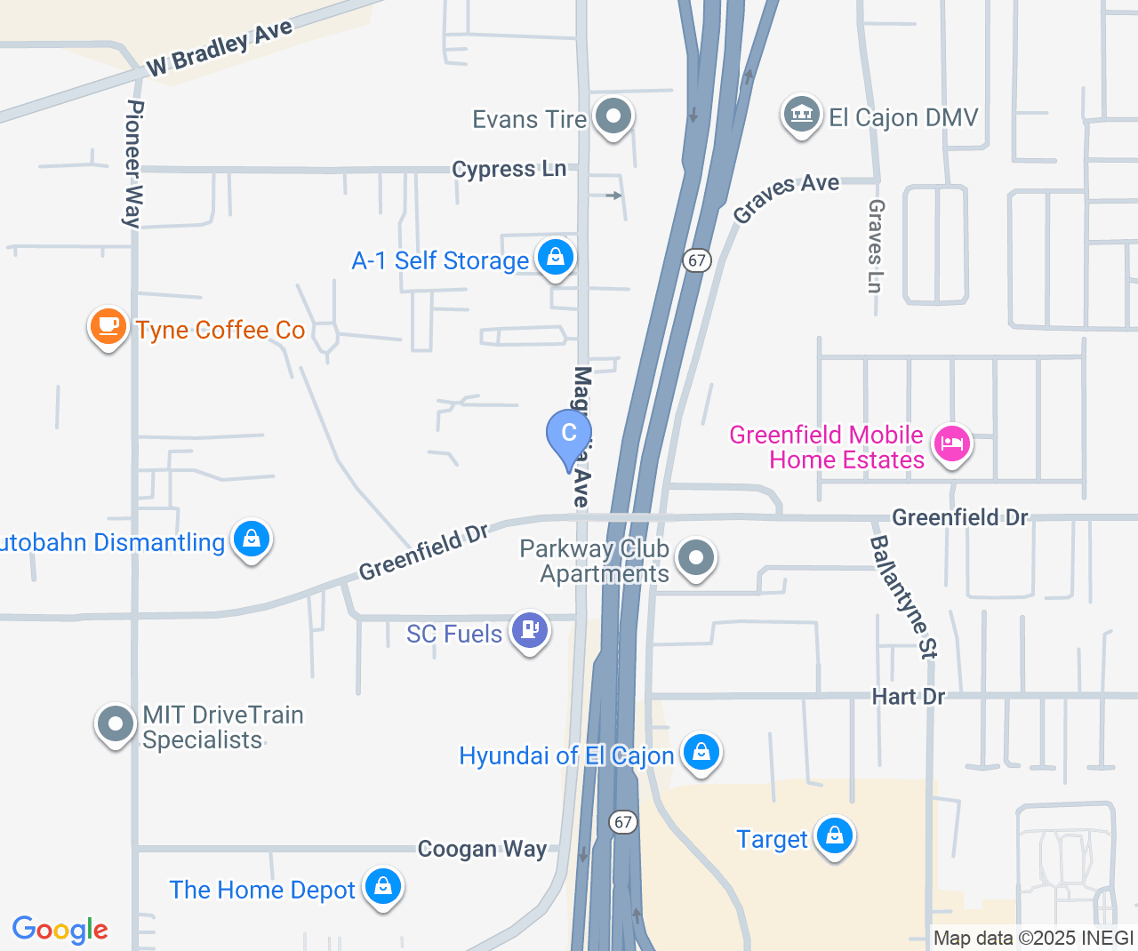 Company location map of Maximum Comfort Heating and AC Repair