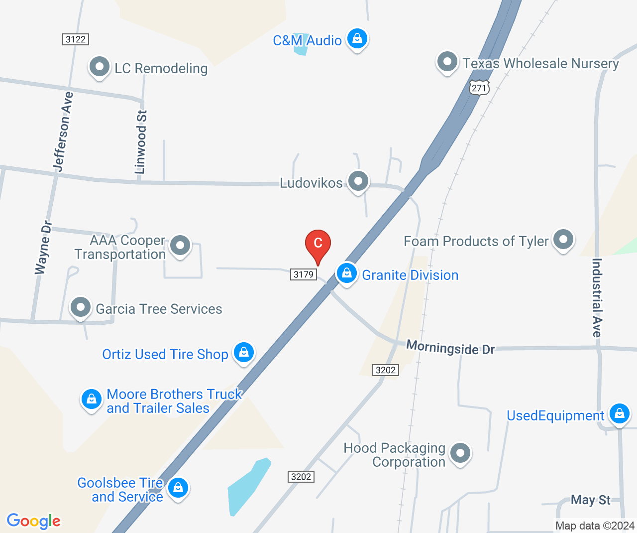 Company location map of Mitchell Welding Supply