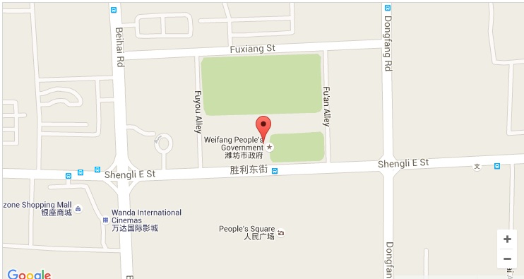 Company location map of Weifang Xinyu Plastic Products Co., Ltd