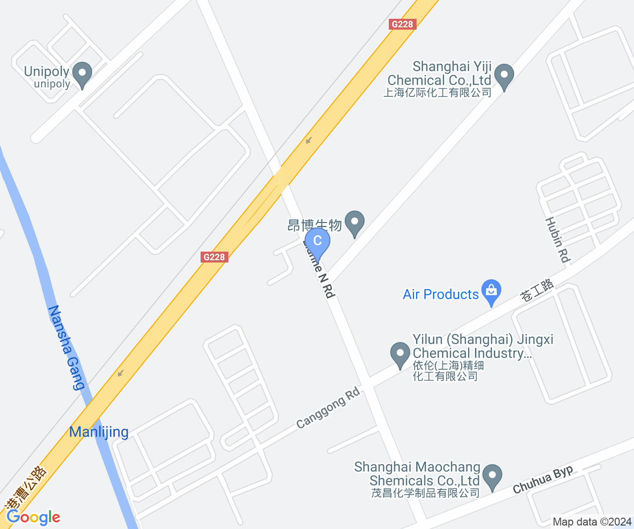 Company location map of Shanghai Tocopharm Co., Ltd.